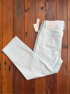 NWT Talbots Straight Leg Crop Jean light blue pigment dyes color denim